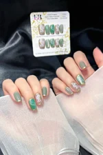 Kedi Gözü Kısa Tırnak 10 Adet Takma Tırnak Seti T026 - Görsel 4