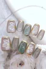 Kedi Gözü Kısa Tırnak 10 Adet Takma Tırnak Seti T026 - Görsel 6