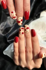 Kısa Küt 10 Adet Kırmızı Takma Tırnak Seti T093 - Görsel 3