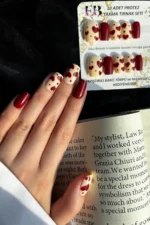 Kısa Küt 10 Adet Kırmızı Takma Tırnak Seti T093 - Görsel 5