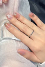 Kısa Küt Altın Kabartmalı 10 Adet Takma Tırnak Seti T102