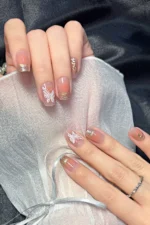 Kısa Küt Altın Kabartmalı 10 Adet Takma Tırnak Seti T102 - Görsel 7