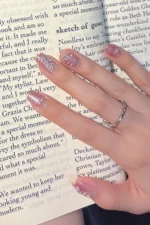 Kısa Küt İnci Taşı Süslemeli 10 Adet Takma Tırnak Seti T051 - Görsel 3