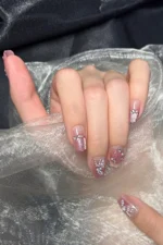 Kısa Küt İnci Taşı Süslemeli 10 Adet Takma Tırnak Seti T051 - Görsel 9