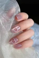 Kısa Takma Tırnak Kedi Gözü Kalp 10 Adet T005 - Görsel 2