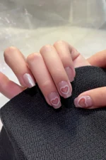 Kısa Takma Tırnak Kedi Gözü Kalp 10 Adet T005 - Görsel 4