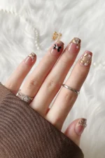 Ombre Elmas Taşlı 10 Adet Takma Tırnak Seti T087