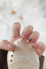 Ombre Elmas Taşlı 10 Adet Takma Tırnak Seti T087 - Görsel 2