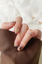 Ombre Elmas Taşlı 10 Adet Takma Tırnak Seti T087 - Görsel 5