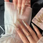 Stiletto Takma Tırnak Kedi Gözü 10 Adet Tırnak T160