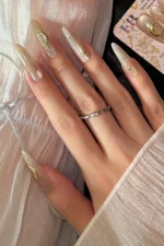 Stiletto Takma Tırnak Kedi Gözü 10 Adet Tırnak T160 - Görsel 2