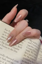 Uzun Badem Pembe 10 Adet Takma Tırnak Seti T104 - Görsel 2