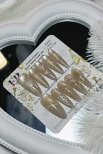 Uzun Stiletto Yılan Kabartmalı 10 Adet Takma Tırnak Seti T135 - Görsel 5