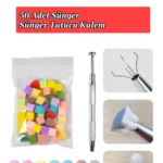 Nail Art Ombre Sünger ve Tutucu Kalem Seti 50 Adet Sünger ve Ombre Süngeri