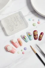 Nail Art Silikon Kalıp 3D Nail Art Desen Kalıbı, Tırnak Süsleme Desen Charm Tırnak Çarm 39