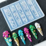 Nail Art Silikon Kalıp 3D Nail Art Desen Kalıbı, Tırnak Süsleme Desen Charm Tırnak Çarm 41