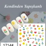 Nail Art Sticker Kendinden Yapışkanlı, Tırnak Süsleme, Tırnak Dövmesi Stikır 1714