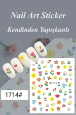 Nail Art Sticker Kendinden Yapışkanlı, Tırnak Süsleme, Tırnak Dövmesi Stikır 1714