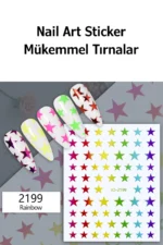 Nail Art Sticker Kendinden Yapışkanlı, Tırnak Süsleme, Tırnak Dövmesi Stikır 2199ÇR - Görsel 2