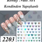 Nail Art Sticker Kendinden Yapışkanlı, Tırnak Süsleme, Tırnak Dövmesi Stikır 2203Aura