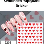 Nail Art Sticker Kendinden Yapışkanlı, Tırnak Süsleme, Tırnak Dövmesi Stikır 2203K