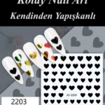 Nail Art Sticker Kendinden Yapışkanlı, Tırnak Süsleme, Tırnak Dövmesi Stikır 2203S