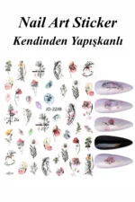 Nail Art Sticker Kendinden Yapışkanlı, Tırnak Süsleme, Tırnak Dövmesi Stikır 2248 - Görsel 3