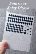 Nail Art Sticker Kendinden Yapışkanlı, Tırnak Süsleme, Tırnak Dövmesi Stikır 2253