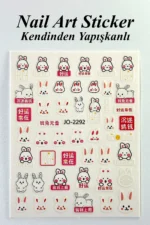 Nail Art Sticker Kendinden Yapışkanlı, Tırnak Süsleme, Tırnak Dövmesi Stikır 2292