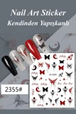 Nail Art Sticker Kendinden Yapışkanlı, Tırnak Süsleme, Tırnak Dövmesi Stikır 2355 - Görsel 3