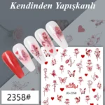 Nail Art Sticker Kendinden Yapışkanlı, Tırnak Süsleme, Tırnak Dövmesi Stikır 2358