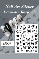Nail Art Sticker Kendinden Yapışkanlı, Tırnak Süsleme, Tırnak Dövmesi Stikır 2360 - Görsel 2