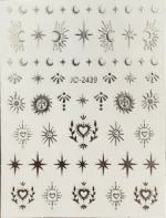 Nail Art Sticker Kendinden Yapışkanlı, Tırnak Süsleme, Tırnak Dövmesi Stikır 2439G - Görsel 5