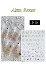 Nail Art Sticker Kendinden Yapışkanlı, Tırnak Süsleme, Tırnak Dövmesi Stikır 2440A - Görsel 4