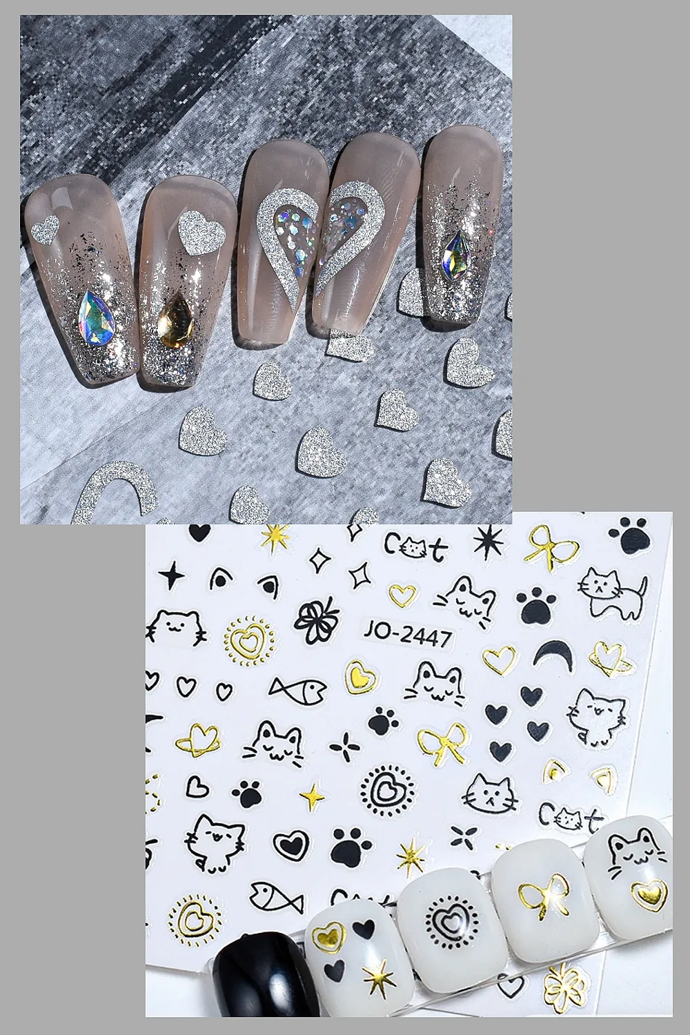 nail-art-sticker-kendinden-yapiskanli-tirnak-susleme-tirnak-dovmesi-stikir-2447sa-1 Nail Art Sticker Kendinden Yapışkanlı, Tırnak Süsleme, Tırnak Dövmesi Stikır 2447SA - Görsel 1