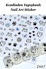 Nail Art Sticker Kendinden Yapışkanlı, Tırnak Süsleme, Tırnak Dövmesi Stikır 2447SA - Görsel 2