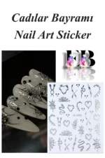 Nail Art Sticker Kendinden Yapışkanlı, Tırnak Süsleme, Tırnak Dövmesi Stikır 2496G - Görsel 2