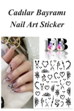 Nail Art Sticker Kendinden Yapışkanlı, Tırnak Süsleme, Tırnak Dövmesi Stikır 2496S - Görsel 2