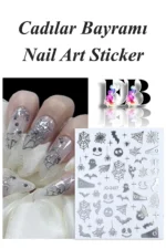 Nail Art Sticker Kendinden Yapışkanlı, Tırnak Süsleme, Tırnak Dövmesi Stikır 2497G - Görsel 2