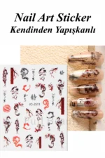 Nail Art Sticker Kendinden Yapışkanlı, Tırnak Süsleme, Tırnak Dövmesi Stikır 2511 - Görsel 4