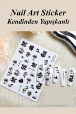 Nail Art Sticker Kendinden Yapışkanlı, Tırnak Süsleme, Tırnak Dövmesi Stikır 2512 - Görsel 2