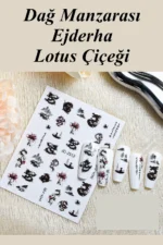 Nail Art Sticker Kendinden Yapışkanlı, Tırnak Süsleme, Tırnak Dövmesi Stikır 2512 - Görsel 3