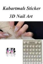 Nail Art Sticker Kendinden Yapışkanlı, Tırnak Süsleme, Tırnak Dövmesi Stikır 5D020