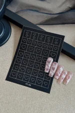 Nail Art Sticker Kendinden Yapışkanlı, Tırnak Süsleme, Tırnak Dövmesi Stikır KALP - Görsel 2
