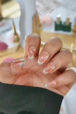 Naturel Kedi Gözü Protez Tırnak 10 Adet El Yapımı Takma Tırnak Seti 2308 - Görsel 6