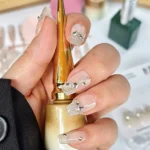 Naturel Kedi Gözü Protez Tırnak 10 Adet El Yapımı Takma Tırnak Seti 2313