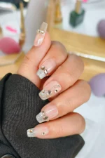 Naturel Kedi Gözü Protez Tırnak 10 Adet El Yapımı Takma Tırnak Seti 2313 - Görsel 5