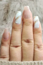 Nude 24 Adet Simli Küt Takma Tırnak Seti Desenli.  W1498 - Görsel 3