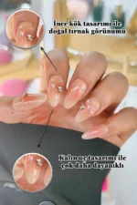 Nude Protez Tırnak 10 Adet El Yapımı Takma Tırnak Seti 3506 - Görsel 2