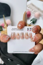 Ombre Cat Eye Protez Tırnak 10 Adet El Yapımı Takma Tırnak Seti 2106 - Görsel 5